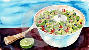 Crisp and Colorful National Guacamole Day with a Salad Spinner.AI Generated