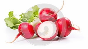 Crisp and Colorful: Radish Delight on White