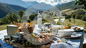 The crisp cool air of the mountains is the perfect accompaniment to a delicious picnic feast featuring local cheeses and