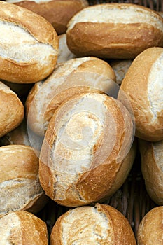 Crisp crusty golden bread rolls