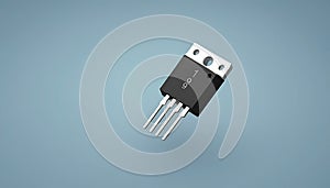 TO-220 Electronic Component on Blue Background