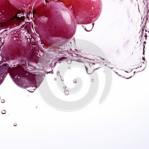 Crisp Delights Grape Glistening with Freshness and Water Droplets. Generative AI