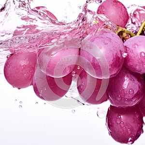 Crisp Delights Grape Glistening with Freshness and Water Droplets. Generative AI