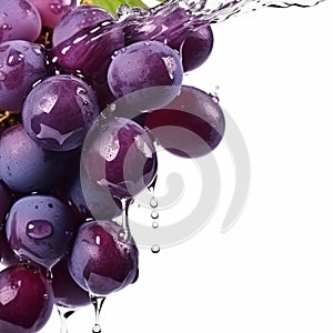 Crisp Delights Grape Glistening with Freshness and Water Droplets. Generative AI