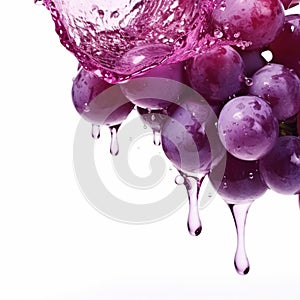 Crisp Delights Grape Glistening with Freshness and Water Droplets. Generative AI