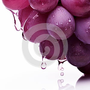 Crisp Delights Grape Glistening with Freshness and Water Droplets. Generative AI