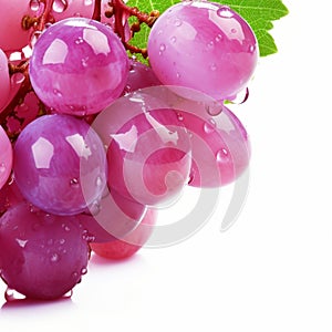 Crisp Delights Grape Glistening with Freshness and Water Droplets. Generative AI