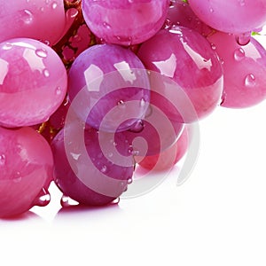 Crisp Delights Grape Glistening with Freshness and Water Droplets. Generative AI