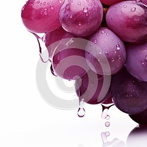 Crisp Delights Grape Glistening with Freshness and Water Droplets. Generative AI