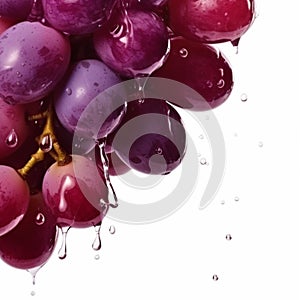 Crisp Delights Grape Glistening with Freshness and Water Droplets. Generative AI