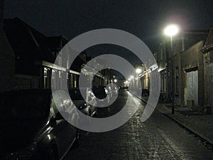 A crisp evening on the streets of Groningen, The Netherlands