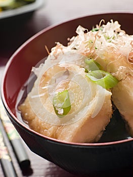 Crisp Fried Tofu in Miso with Bonito Flakes and Pi photo