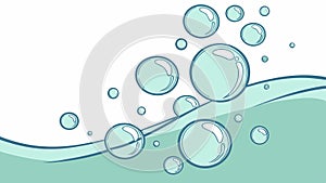 Effervescent Water Bubbles, Clean Liquid Vector Background, vector design Generative AI