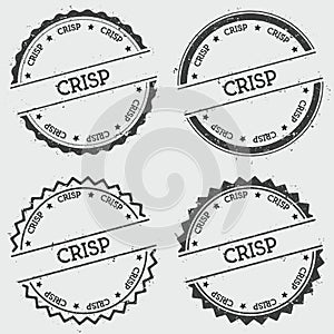 Crisp insignia stamp isolated on white background.