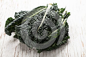 Crisp organic green lacinato kale