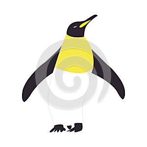 Crisp penguin on clean white backdrop vector illustration