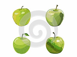 Crisp and Refreshing - Illustration of a Green Apple