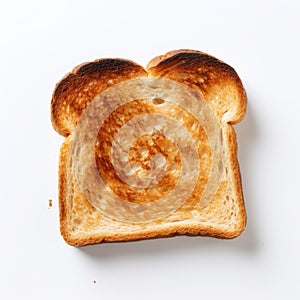 Crisp Toast On White Background - Trashcore Style With Rembrandtesque Touch