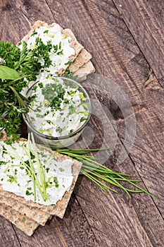 Crispbread, Cream Chesse and Chives