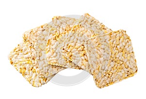 Crispbreads isolated on a white. The view of the top.