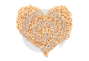 Crisped rice breakfast cereal heart