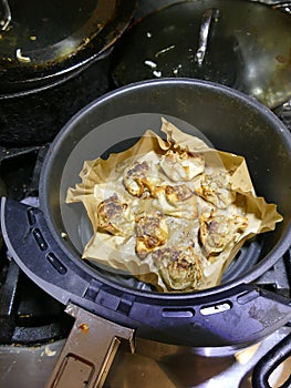 Crisping dim sum shumai in an air fryer