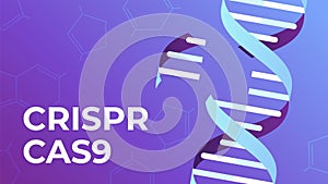 CRISPR CAS9. DNA gene editing tool, genes biotechnology and human genome engineering vector illustration