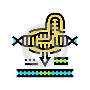 crispr casediting cryptogenetics color icon vector illustration