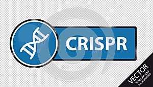 CRISPR DNA Button - Blue Vector Illustration - Isolated On Transparent Background