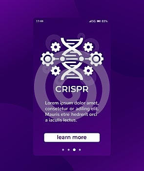 CRISPR, dna editing banner design with icon