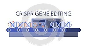 CRISPR gene editing concept vector illustration.