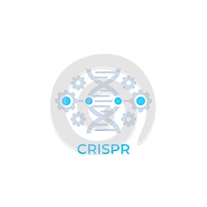 CRISPR, genome editing icon, vector