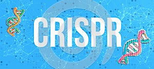 Crispr theme with DNA and abstract lines