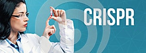 Crispr theme with a doctor holding a laboratory vial