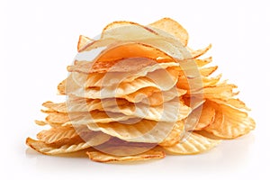 Crisps placed on a plain canvas, indicating nutriment