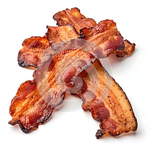 Crispy bacon isolated