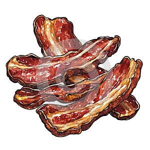 Crispy Bacon Strips Illustration