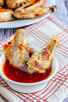 Crispy Baked Chicken Wings Vertical Photo