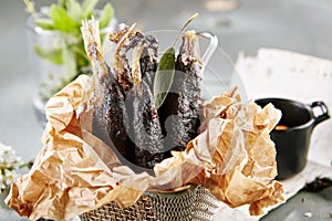 Crispy Black Fried Smelt Fish