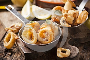 Crispy calamari rings