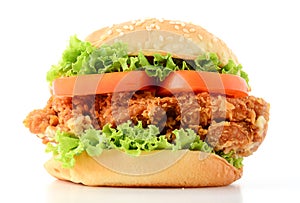 crispy chicken burger photo