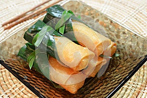 Crispy Chinese Traditional Spring rolls food