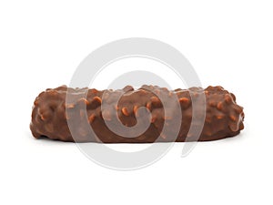 Crispy chocolate candy isolated on white background