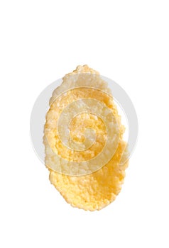 Crispy cornflake on white background