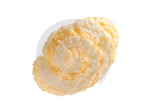 Crispy cornflake on white background