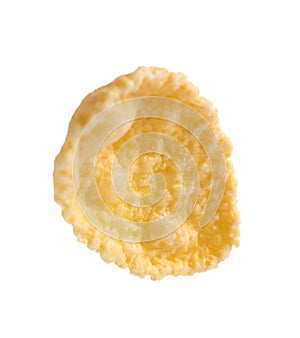 Crispy cornflake on white background