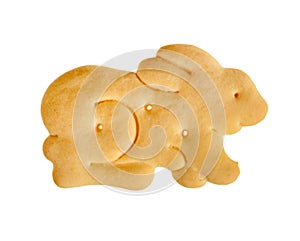 Crispy cracker in shape of rabbit