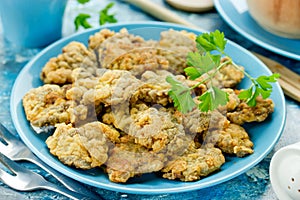 Crispy deep fried chicken livers