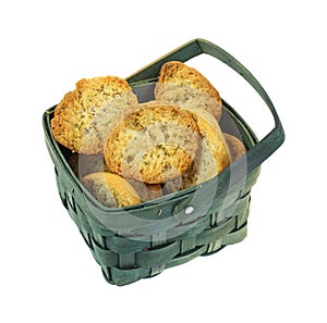 Crispy Dried Bread Slices in Basket