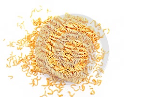 Crispy and dry instant square noodle.